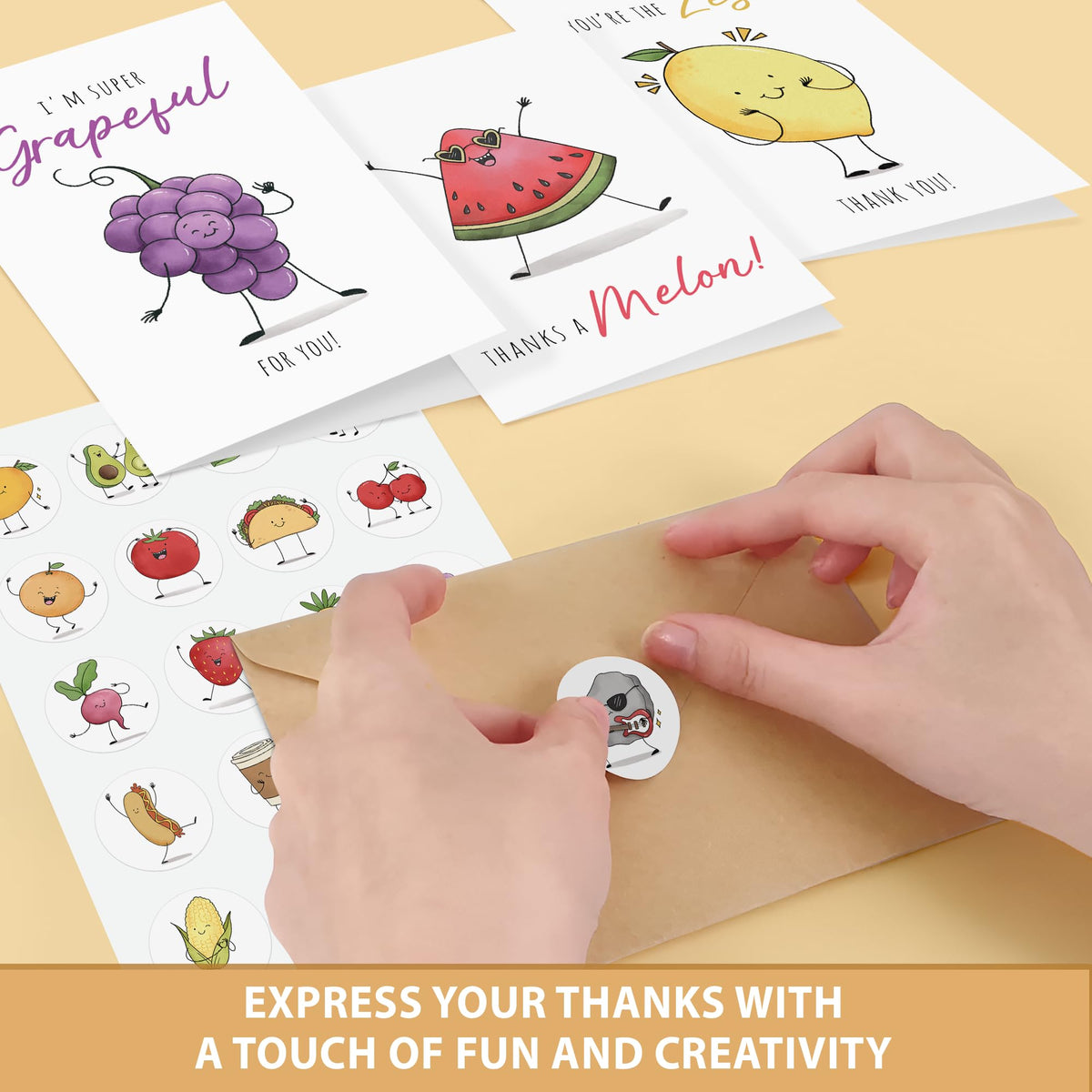Premium Funny Thank You Cards, Teacher Appreciation Cards with Envelopes, Cute Thank You Notes for Kids Student, Set of 