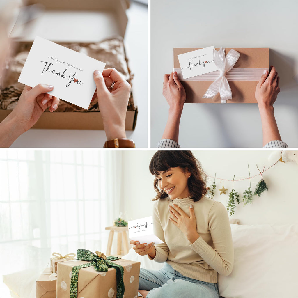 UnimaxPrint 20 Thank You Cards with Envelopes & Stickers (4 Design), Minimalist 4x6 Thank You Notes for Teacher Apprecia