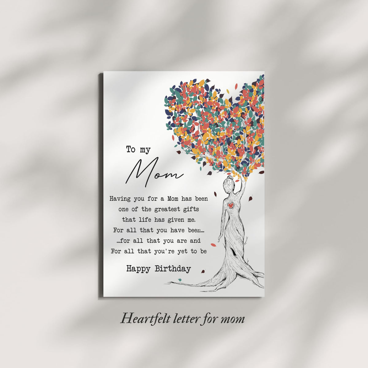 UnimaxPrint To My Mom - Heartfelt Birthday Card for Mom from Daughter or Son, Special Keepsake Letter with Envelope and 