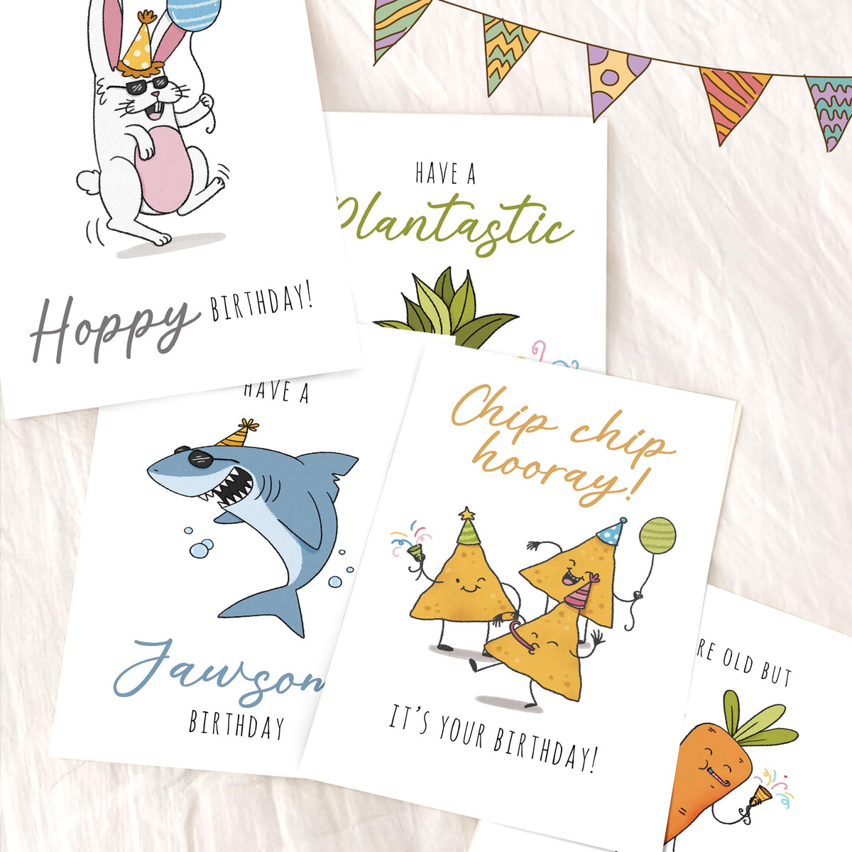 Birthday Cards with Envelopes & Stickers, Funny Assorted Happy Birthday Bulk, Cute Handmade Bday Greeting Cards for Kids