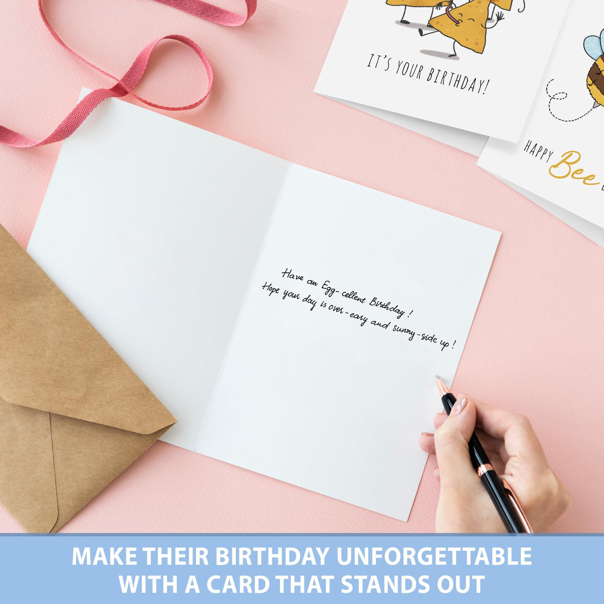 Birthday Cards with Envelopes & Stickers, Funny Assorted Happy Birthday Bulk, Cute Handmade Bday Greeting Cards for Kids