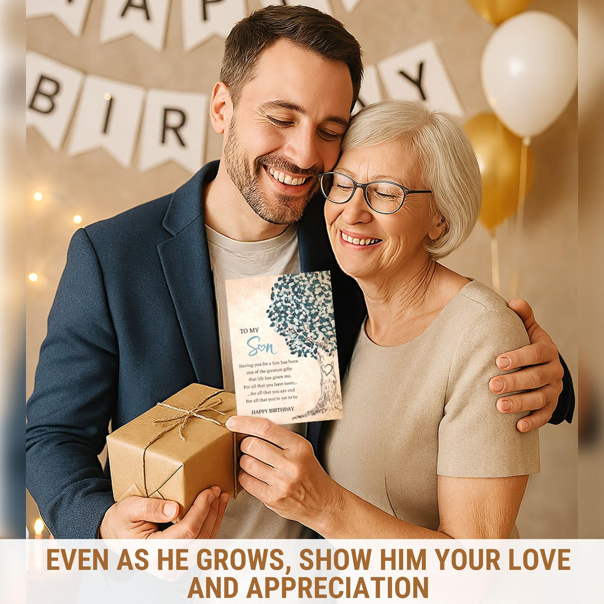 UnimaxPrint Birthday Card for Adult Son, Meaningful Gift for Son from Mom or Dad, Sentimental Greeting Notes for His Mil