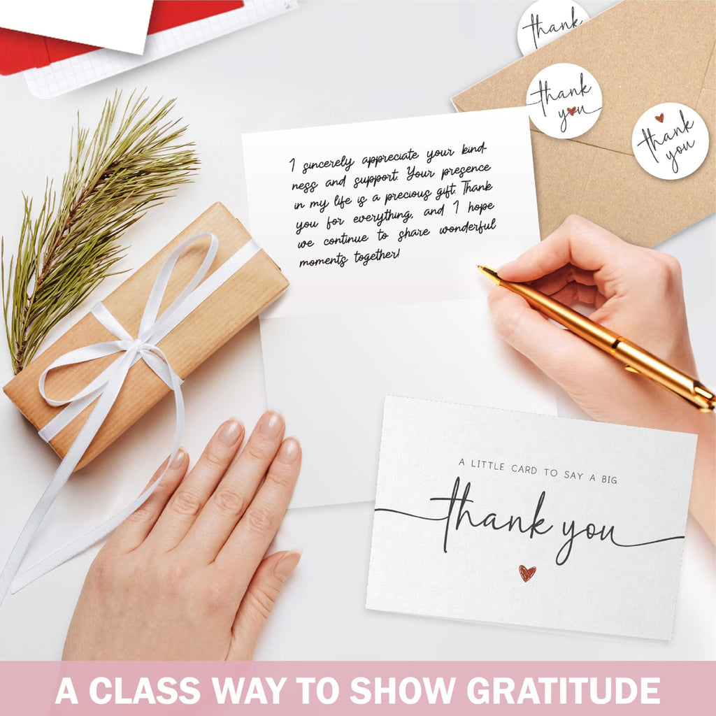 UnimaxPrint 20 Thank You Cards with Envelopes & Stickers (4 Design), Minimalist 4x6 Thank You Notes for Teacher Apprecia