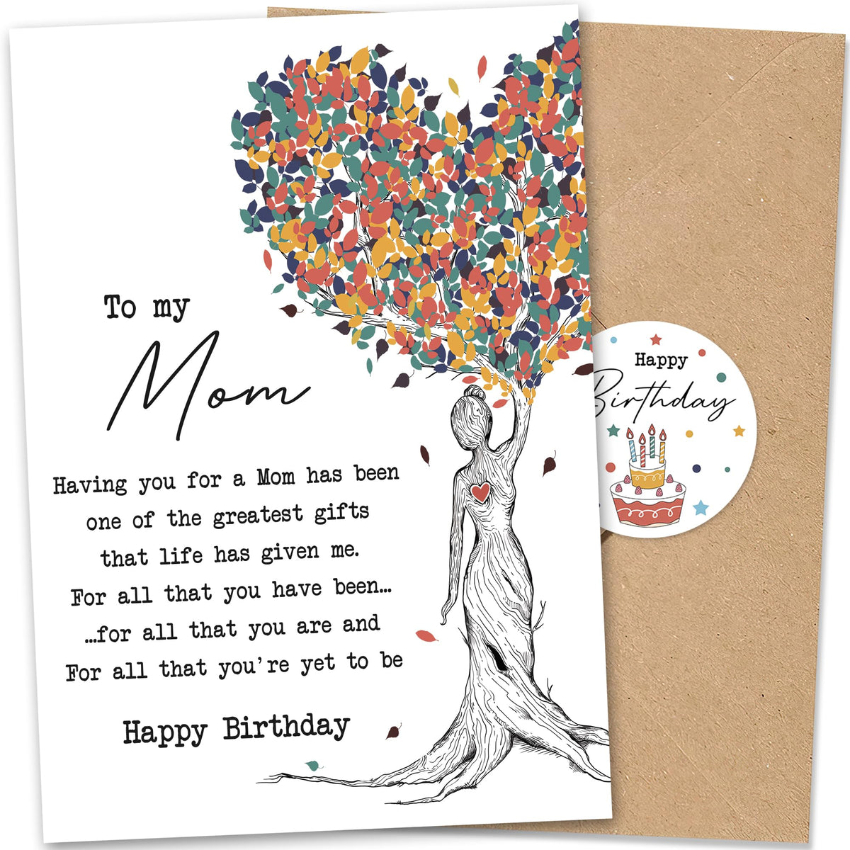 UnimaxPrint To My Mom - Heartfelt Birthday Card for Mom from Daughter or Son, Special Keepsake Letter with Envelope and 
