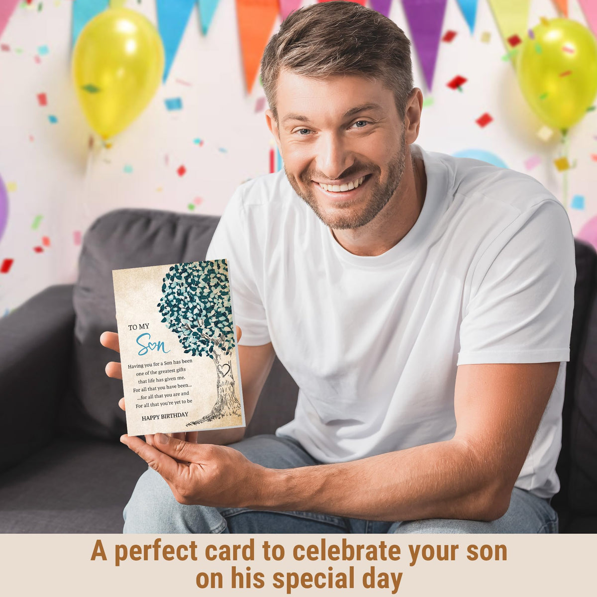 UnimaxPrint Birthday Card for Adult Son, Meaningful Gift for Son from Mom or Dad, Sentimental Greeting Notes for His Mil