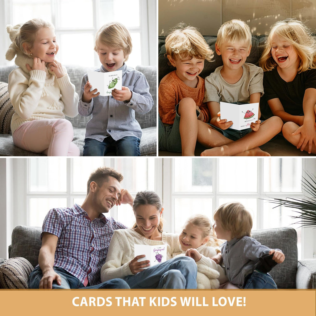 Premium Funny Thank You Cards, Teacher Appreciation Cards with Envelopes, Cute Thank You Notes for Kids Student, Set of 
