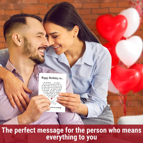 Birthday Card for Husband Boyfriend Partner, Romantic Anniversary Happy Bday Gifts Card for Men from Wife Girlfriend, He