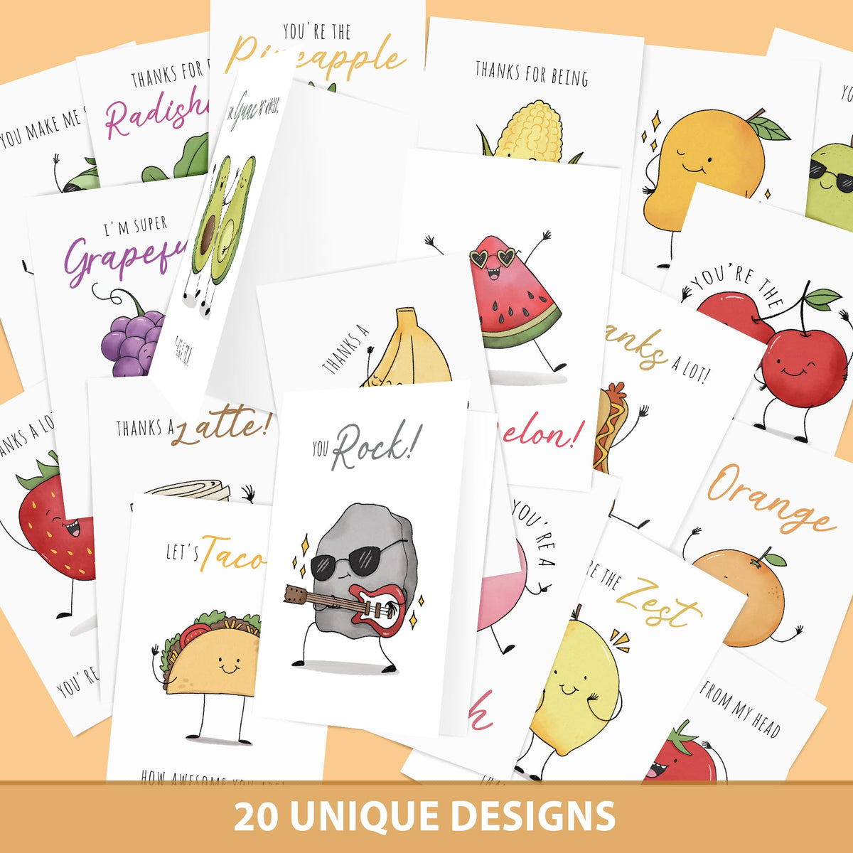 Premium Funny Thank You Cards, Teacher Appreciation Cards with Envelopes, Cute Thank You Notes for Kids Student, Set of 