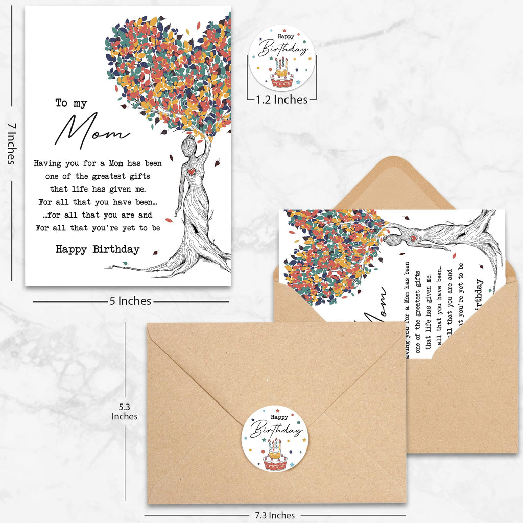 UnimaxPrint To My Mom - Heartfelt Birthday Card for Mom from Daughter or Son, Special Keepsake Letter with Envelope and 