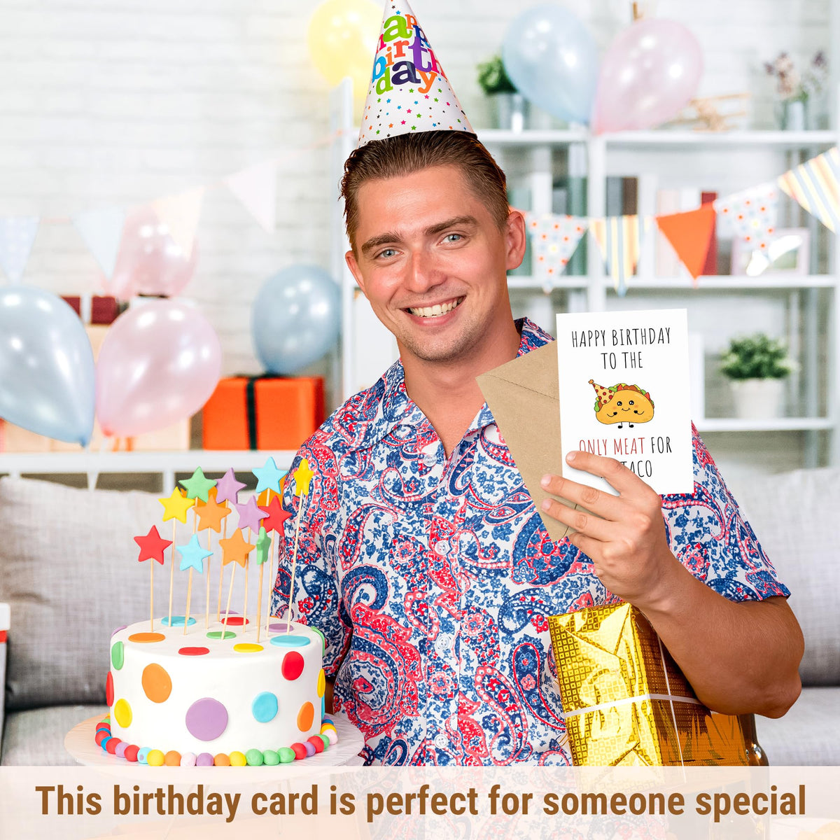 Funny Birthday Card for Husband Him Boyfriend, Men Birthday Gift, Taco Bday Greeting Card for Best Friend Bestie, Couple