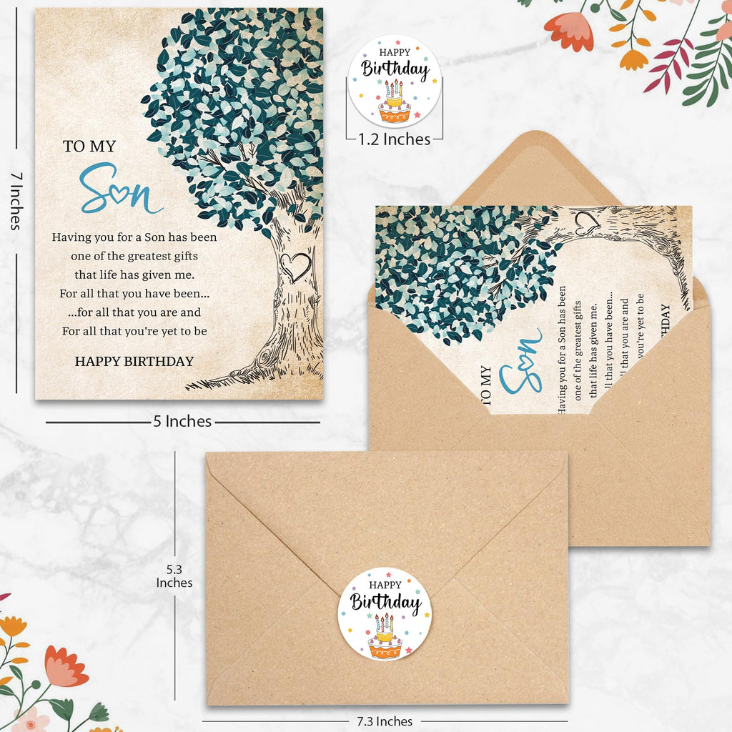 UnimaxPrint Birthday Card for Adult Son, Meaningful Gift for Son from Mom or Dad, Sentimental Greeting Notes for His Mil