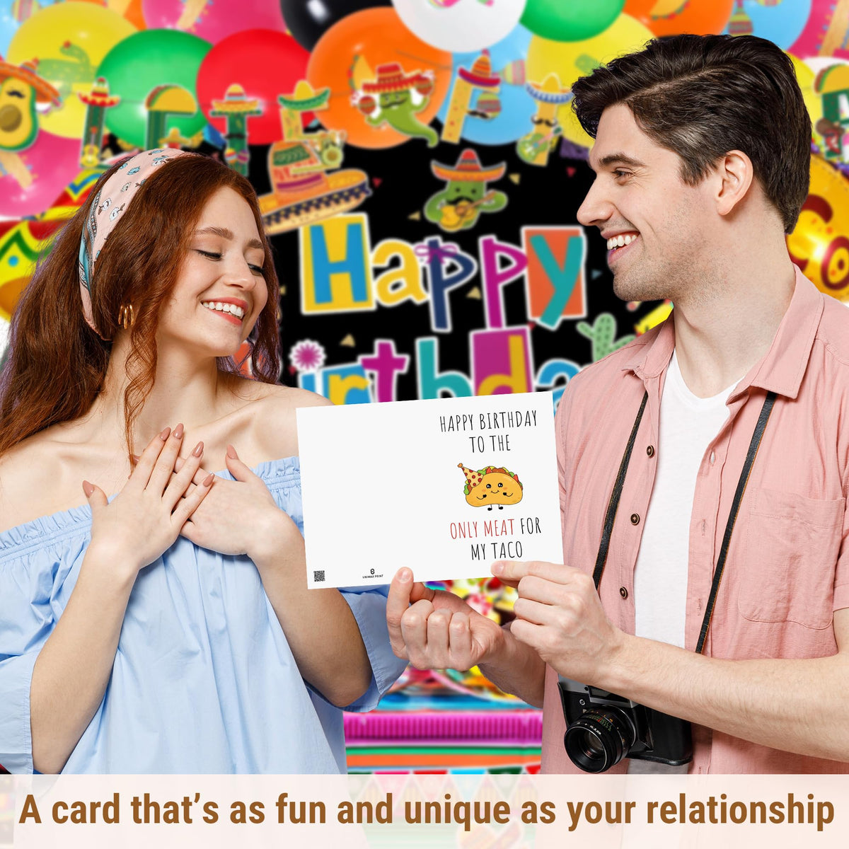 Funny Birthday Card for Husband Him Boyfriend, Men Birthday Gift, Taco Bday Greeting Card for Best Friend Bestie, Couple