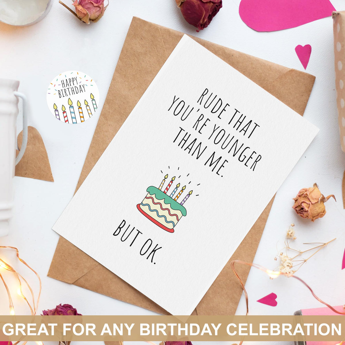 Funny Birthday Cards For Women Men, Happy Birthday Greeting Card for Her Sister Girlfriend, Husband Wife Birthdays Gift,