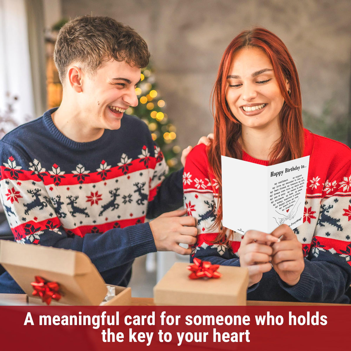 Birthday Card for Husband Boyfriend Partner, Romantic Anniversary Happy Bday Gifts Card for Men from Wife Girlfriend, He