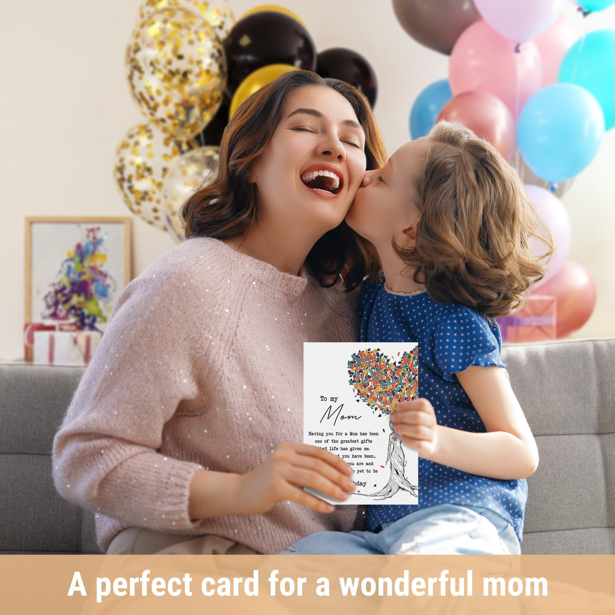 UnimaxPrint To My Mom - Heartfelt Birthday Card for Mom from Daughter or Son, Special Keepsake Letter with Envelope and 