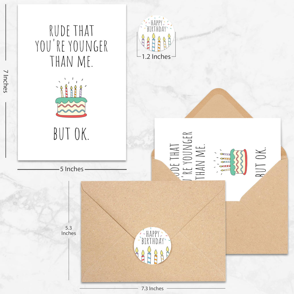Funny Birthday Cards For Women Men, Happy Birthday Greeting Card for Her Sister Girlfriend, Husband Wife Birthdays Gift,