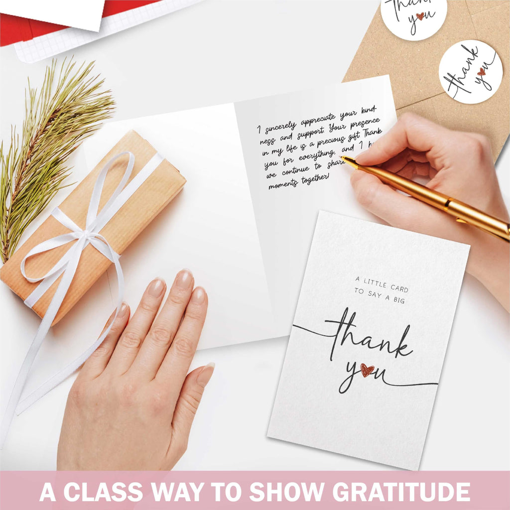 UnimaxPrint 20 Thank You Cards with Envelopes & Stickers (4 Design), Minimalist 4x6 Thank You Notes for Teacher Apprecia