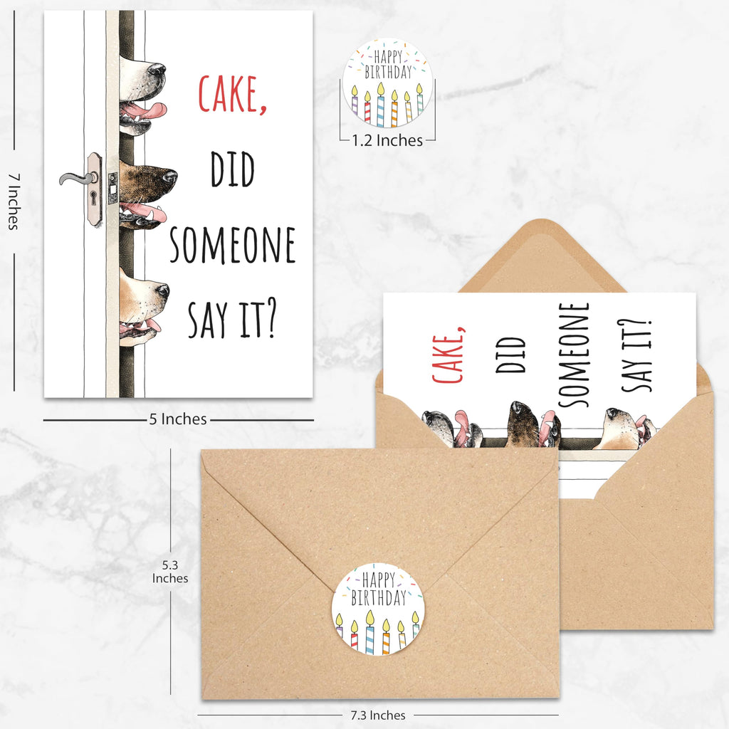 Funny Birthday Card for Woman Men, Cute Dog Happy Birthday Card, Humorous Bday Greeting Card for Dog Lovers, Blank Dog C