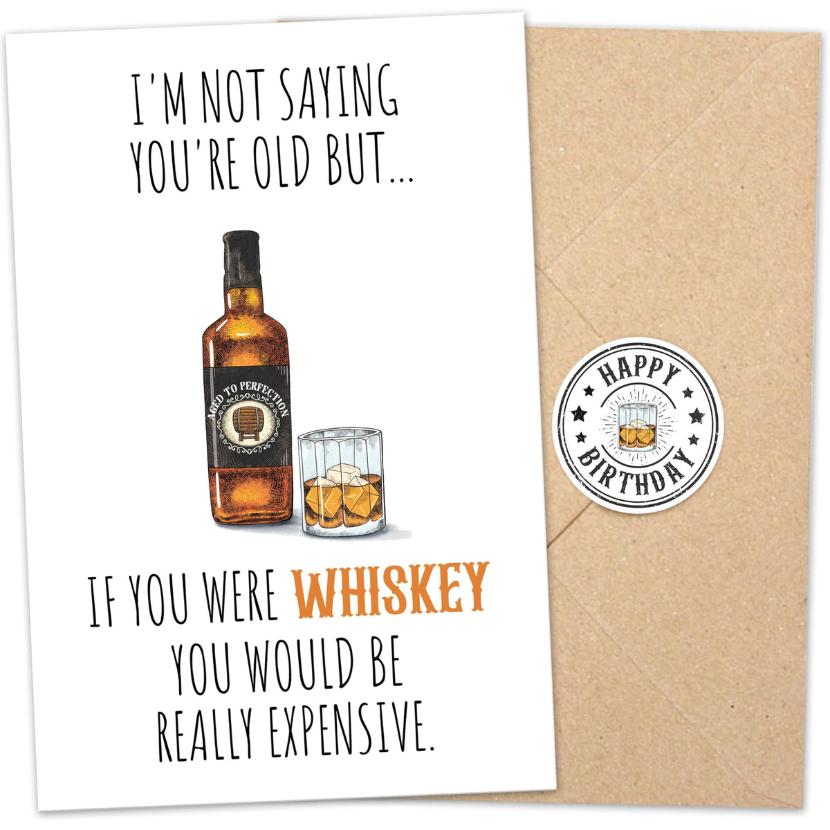 UnimaxPrint Funny Birthday Card for Men, Husband, Him, Boyfriend, Humorous Bday Gifts For 40th 50th 60th 70th 80th, Whis