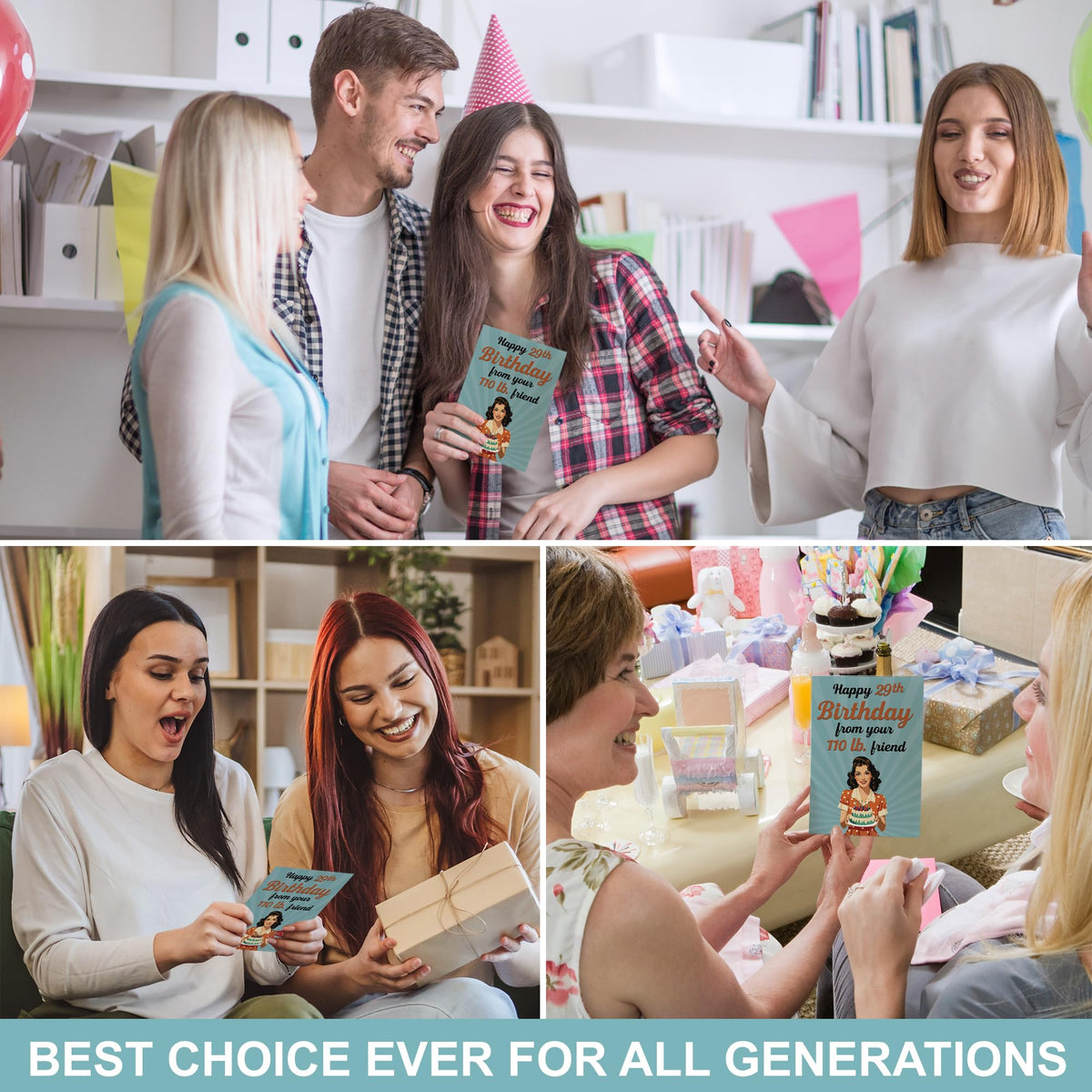 UnimaxPrint Funny Birthday Cards - Birthday Gifts for Women - Great idea for 29th, 30th, 40th, 50th, 60th, 70th Birthday