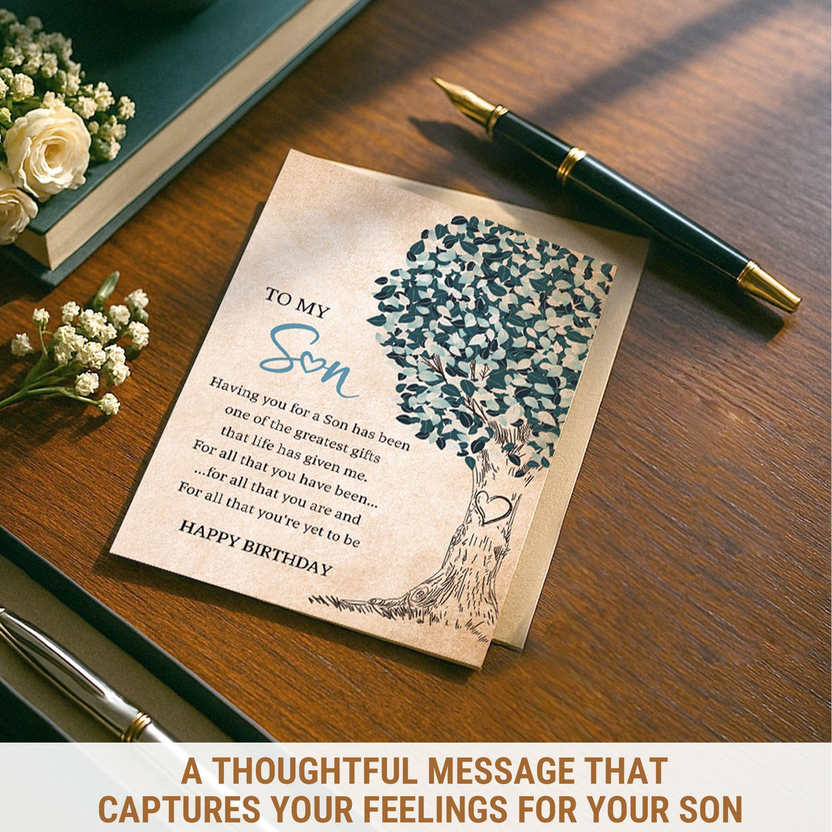 UnimaxPrint Birthday Card for Adult Son, Meaningful Gift for Son from Mom or Dad, Sentimental Greeting Notes for His Mil
