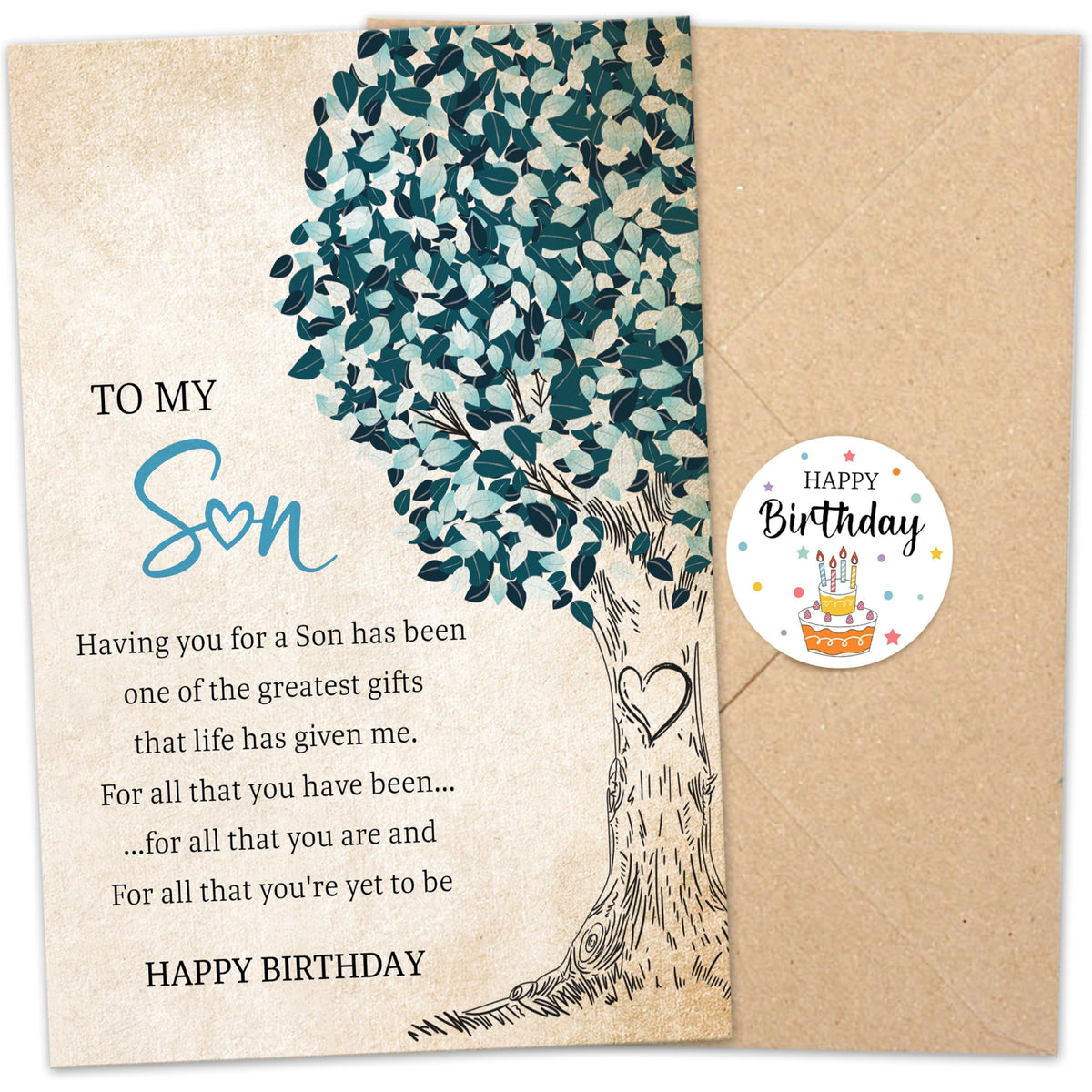 UnimaxPrint Birthday Card for Adult Son, Meaningful Gift for Son from Mom or Dad, Sentimental Greeting Notes for His Mil